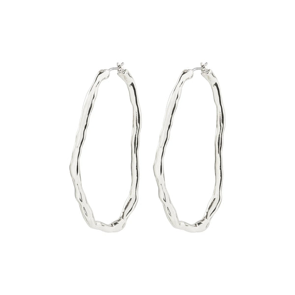 Light Large Silver Plated Hoops