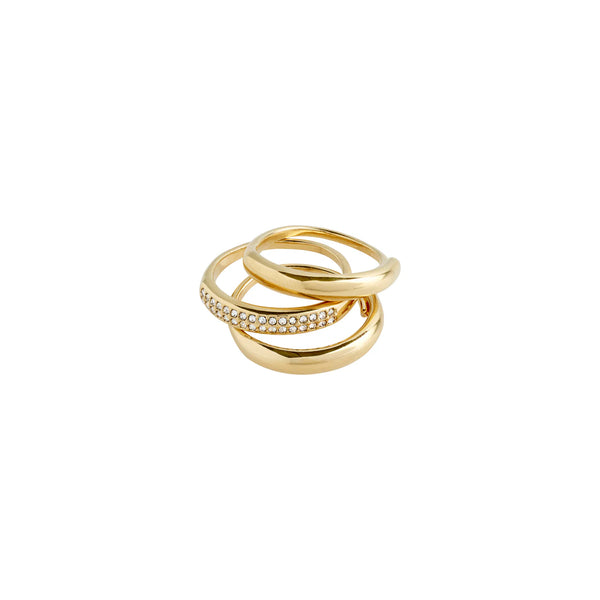 Bloom Gold Plated Crystal Ring Set