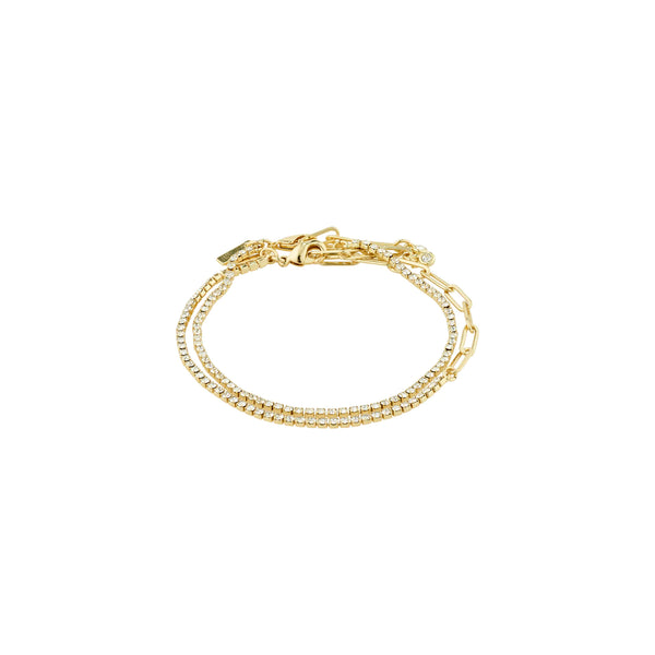 Rowan Gold Plated 2-in-1 Crystal Bracelet Set