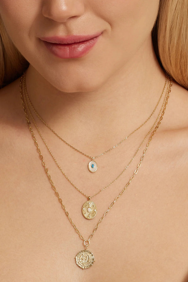 Gold Plated Opulent Opal & CZ Necklace