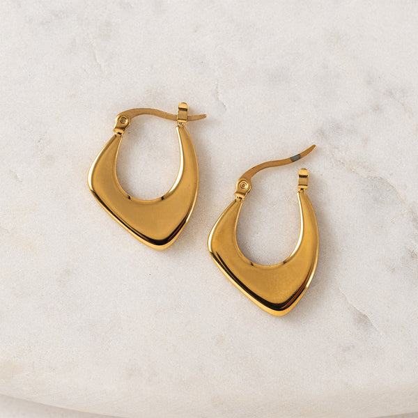 Gold Plated Lila Hoop Earrings