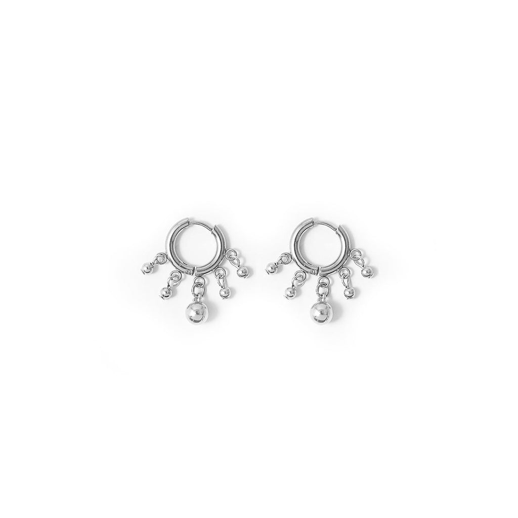 Northskull Chevron Padlock Hoop Earring In Silver