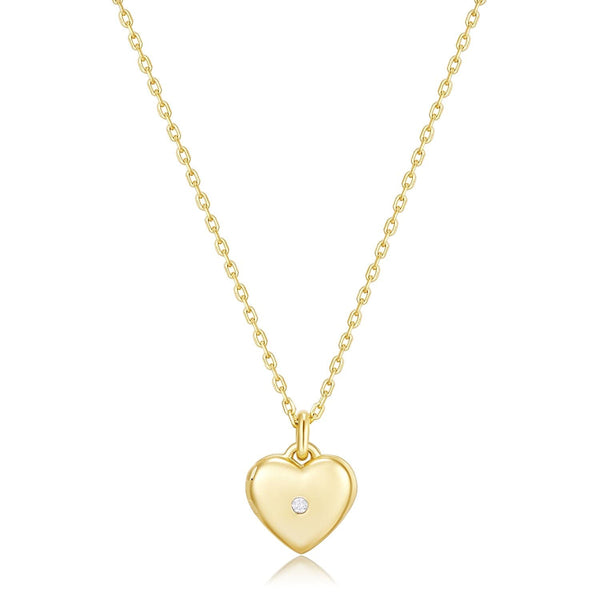 Gold Plated Mini Heart CZ Locket