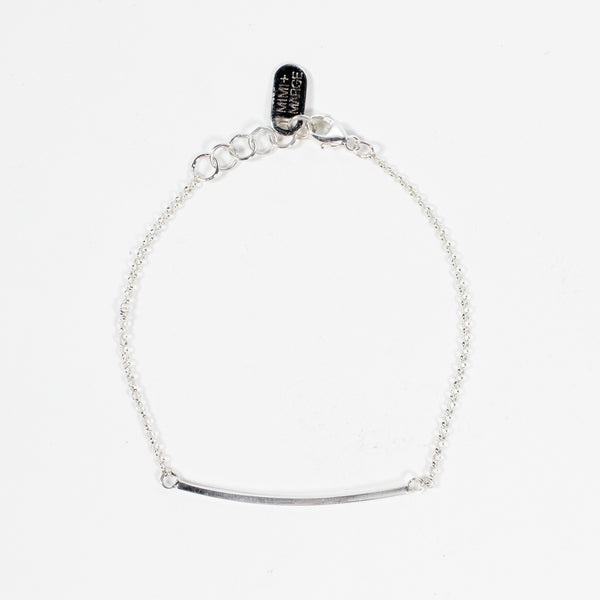 Silver Curved Bar Bracelet