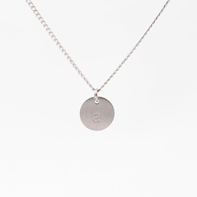 Lowercase Silver Initial Necklace