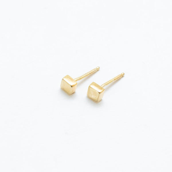 Gold Vermeil Extra Small Cube Studs