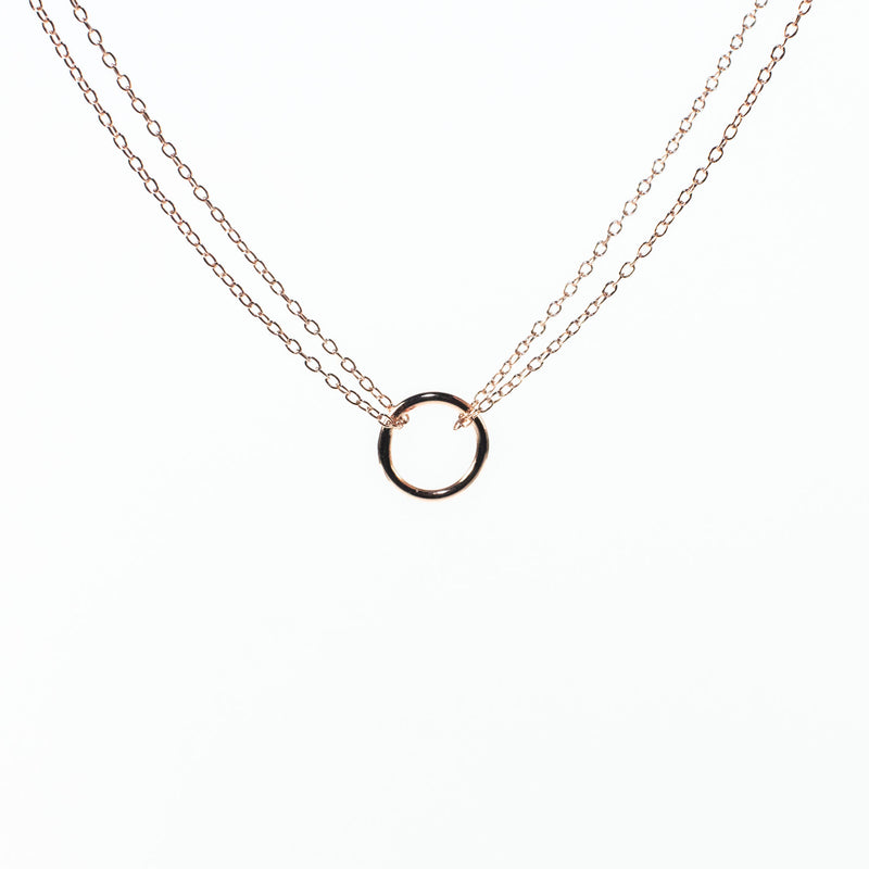 Double Chain Circle Necklace