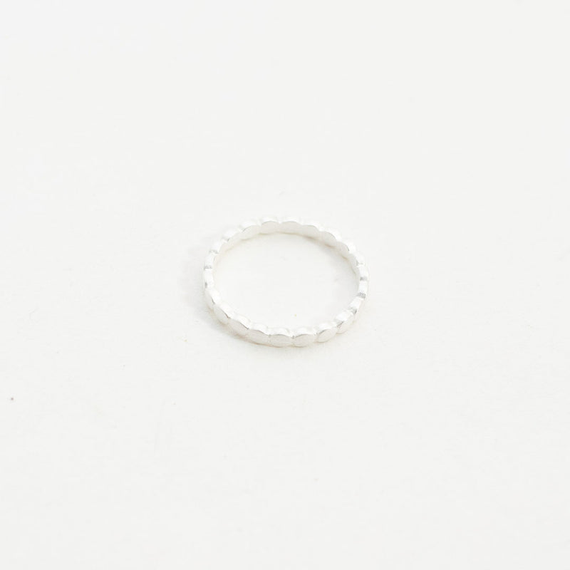 Brushed Silver Dotted Ring