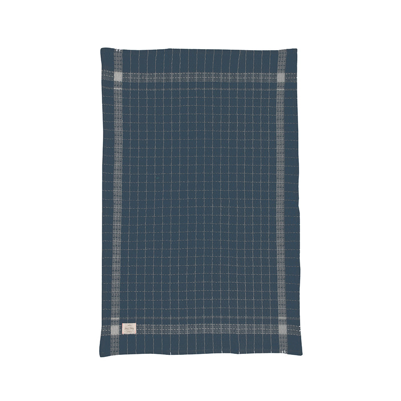 Denim Box Check Waffle Kitchen Towel