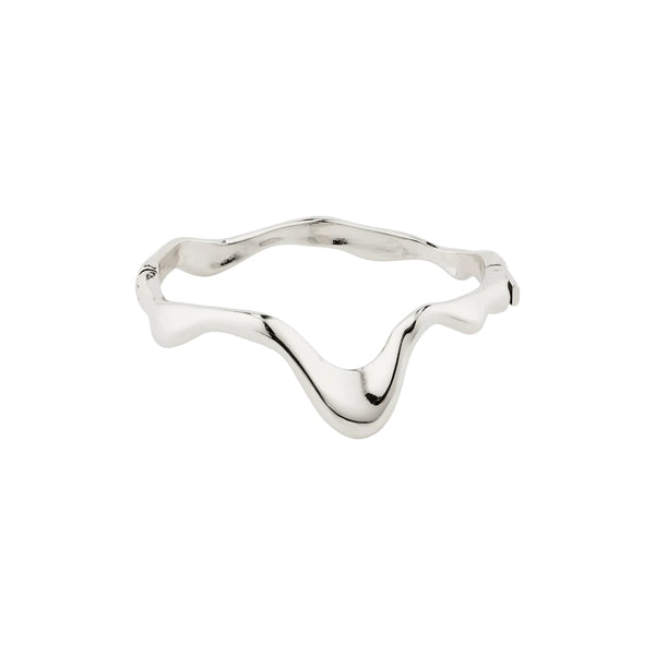 Moon Silver Plated Statement Bangle