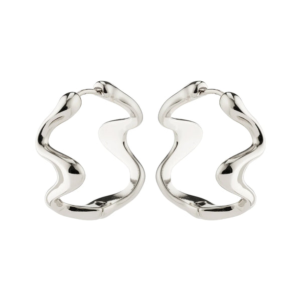 Moon Silver Plated Hoops