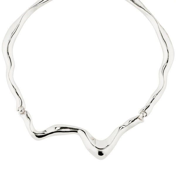 Moon Silver Plated Statement Necklace