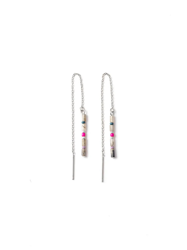 Silver Alaria Pull Through Earrings