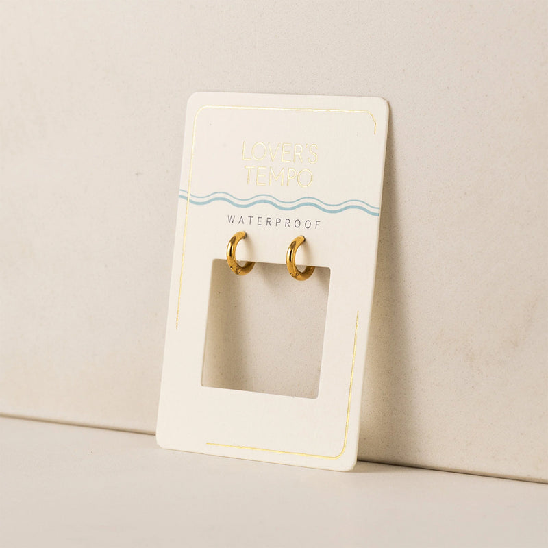 Gold 10mm Tube Hoop Earrings