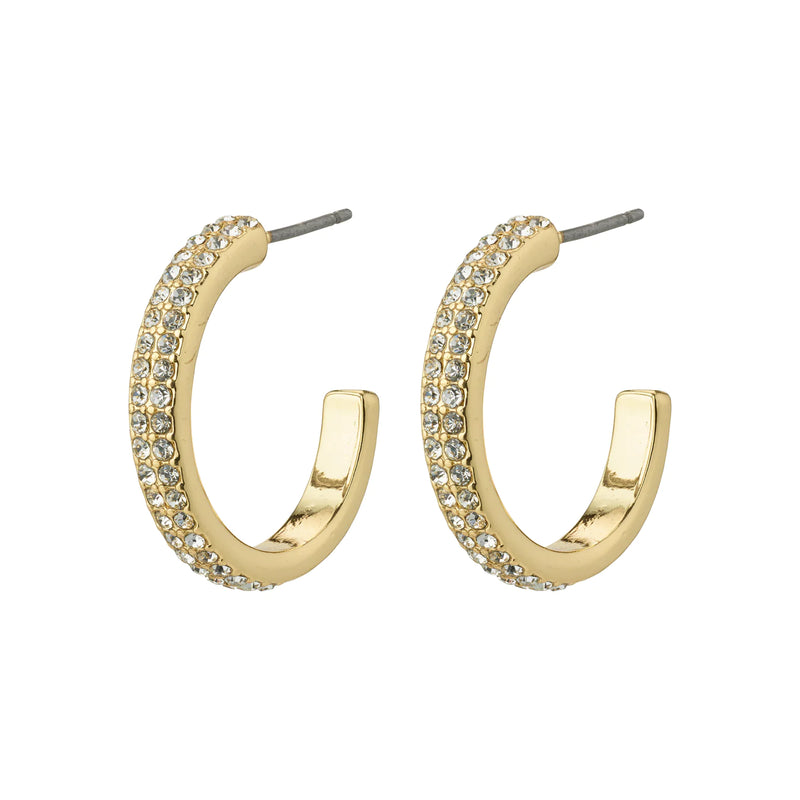 Heat Gold Plated Crystal Hoops
