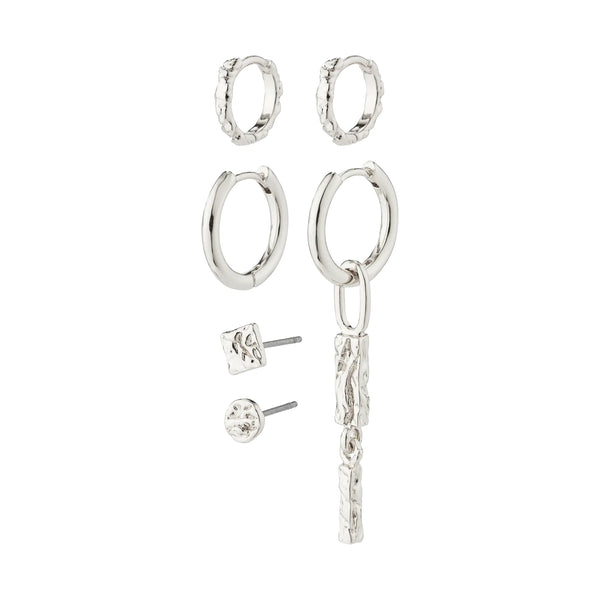 Star Silver Plated 3-in-1 Earring Set