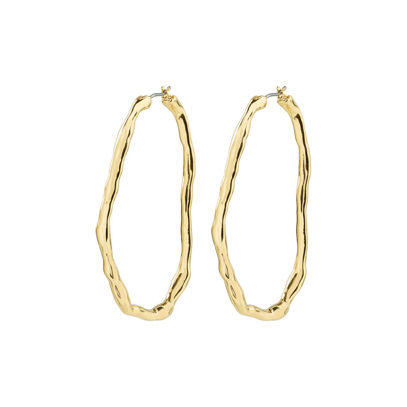 Light Large Gold Plated Hoops