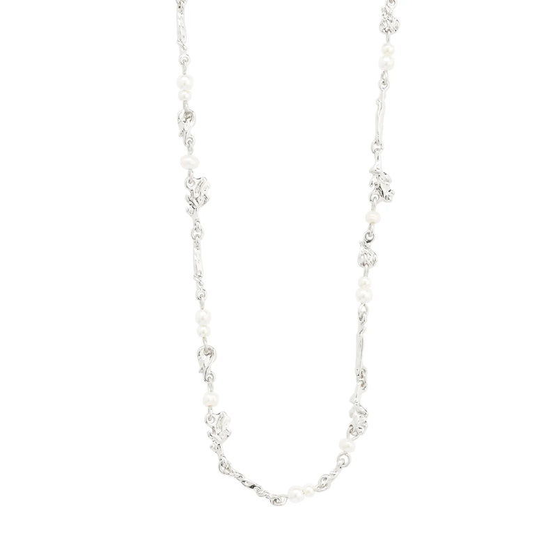 Focus Silver Plated Pearl Necklace