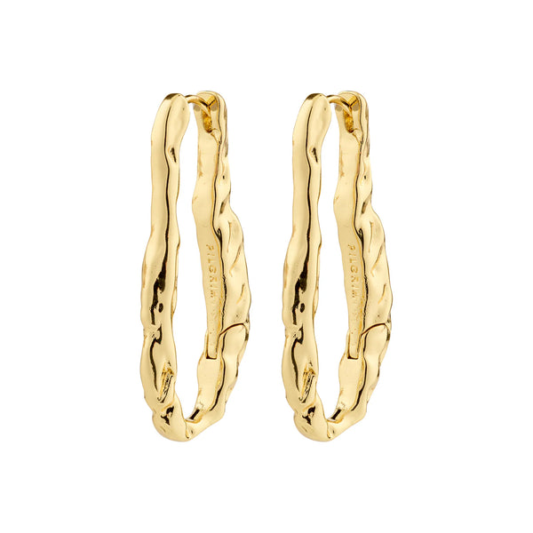 Believe Gold Plated Oval Hoops