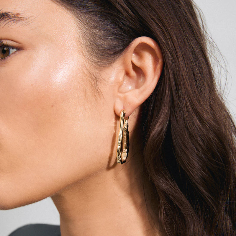 Believe Gold Plated Oval Hoops