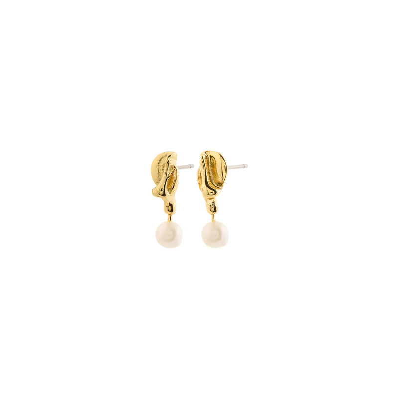 Starlight Gold Plated Pearl Earrings