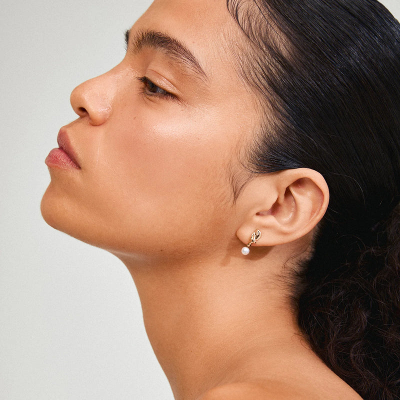 Starlight Gold Plated Pearl Earrings