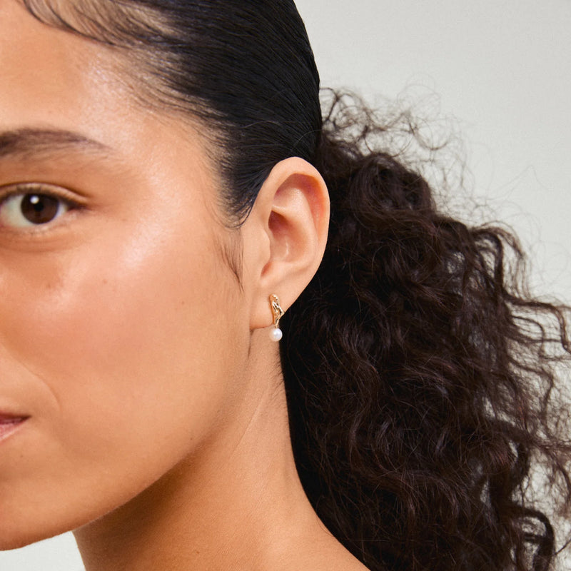 Starlight Gold Plated Pearl Earrings