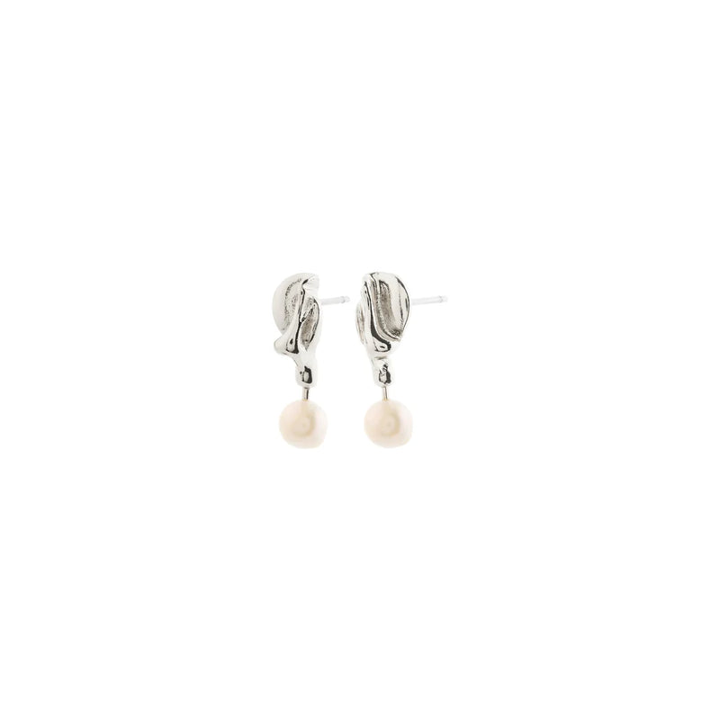 Starlight Silver Plated Pearl Earrings