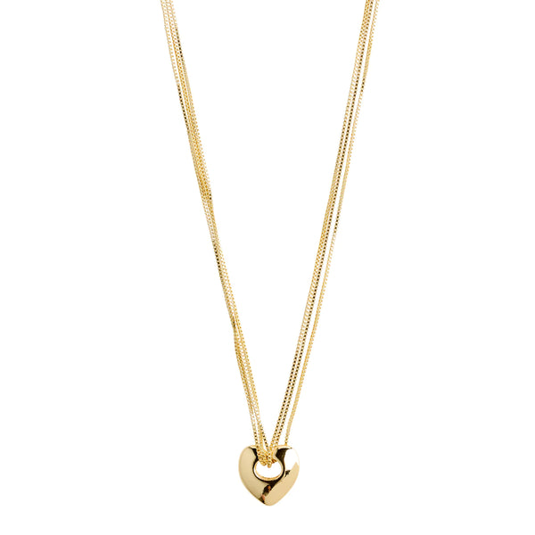 Wave Gold Plated Heart Necklace