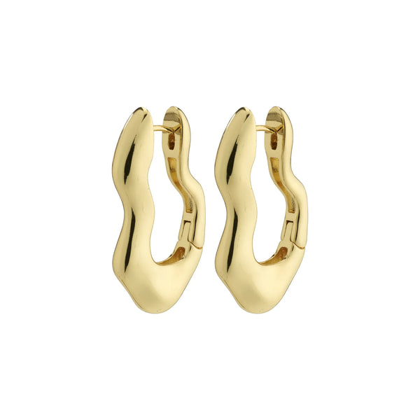 Wave Gold Plated Wavy Hoops