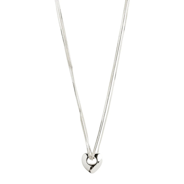 Wave Silver Plated Heart Necklace