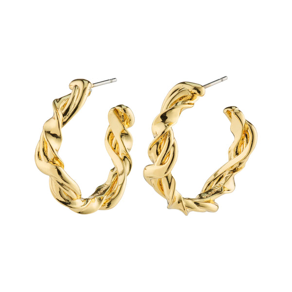 Sun Gold Plated Twisted Hoops