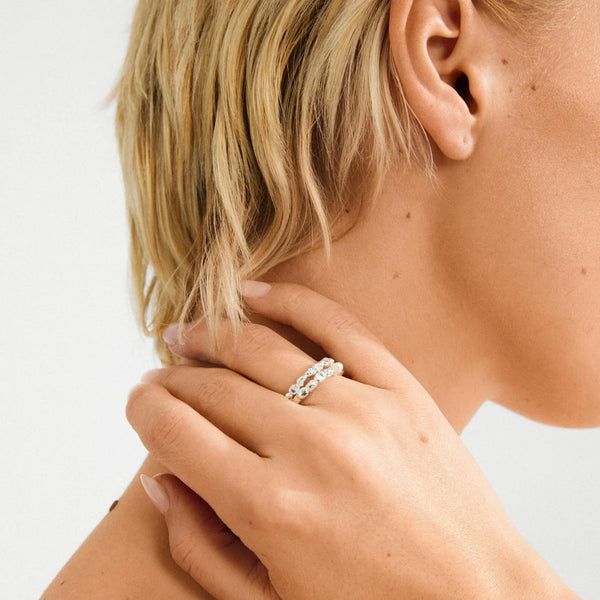 Shift Silver Plated Ring Set