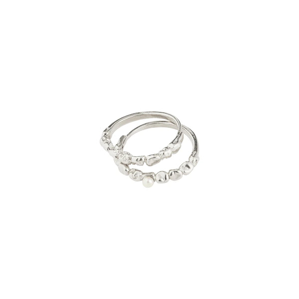 Shift Silver Plated Ring Set