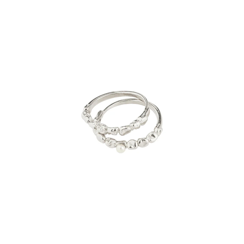 Shift Silver Plated Ring Set