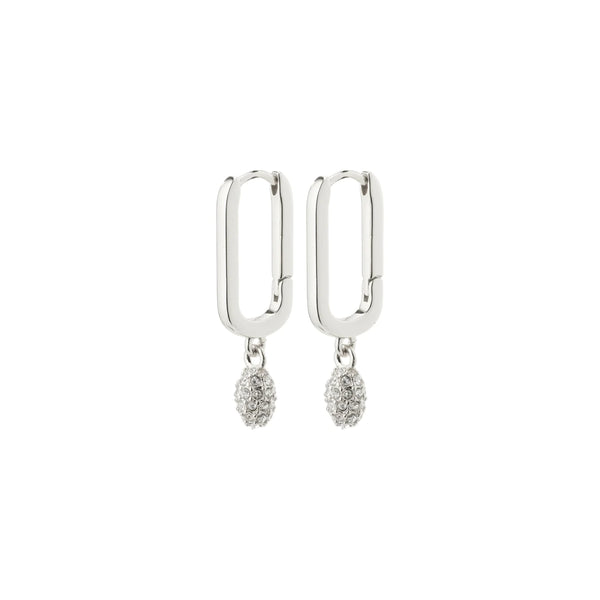 Blink Silver Plated Square Crystal Hoops