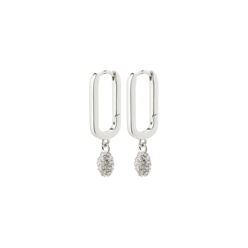 Blink Silver Plated Square Crystal Hoops