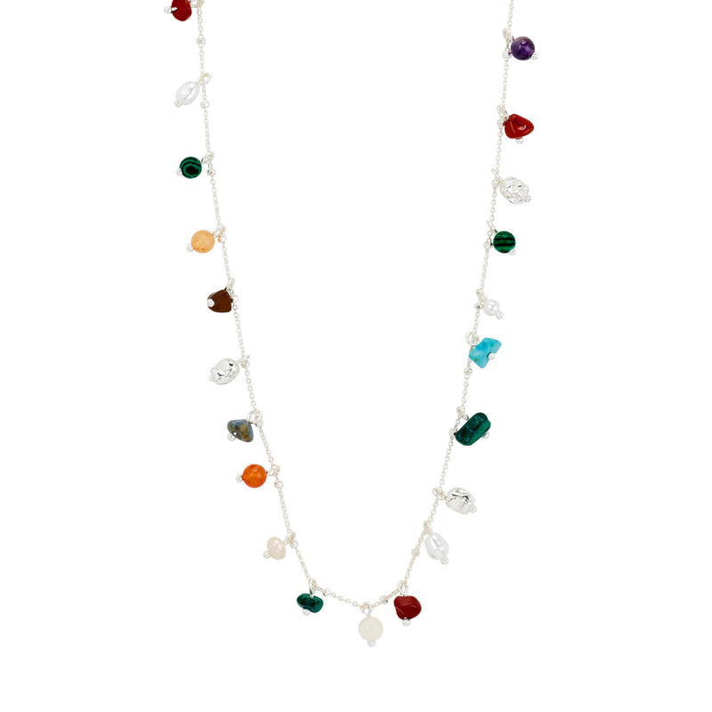 Between Silver Plated Stone Necklace