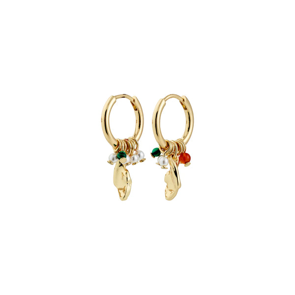 Sense Gold Plated Charm Hoops
