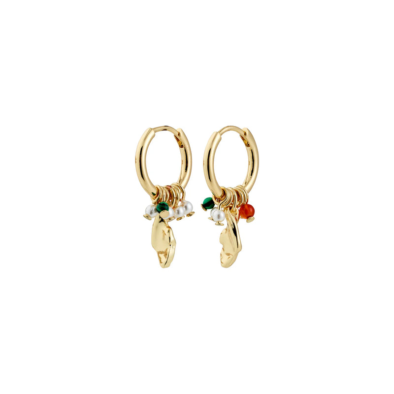 Sense Gold Plated Charm Hoops