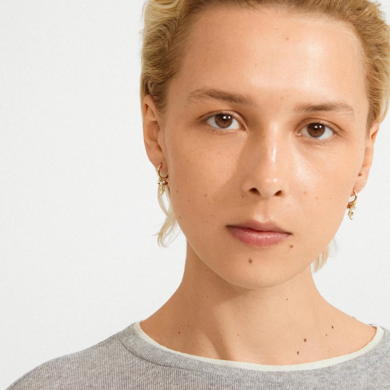 Sense Gold Plated Charm Hoops