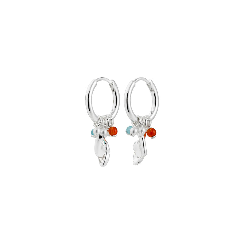 Sense Silver Plated Charm Hoops