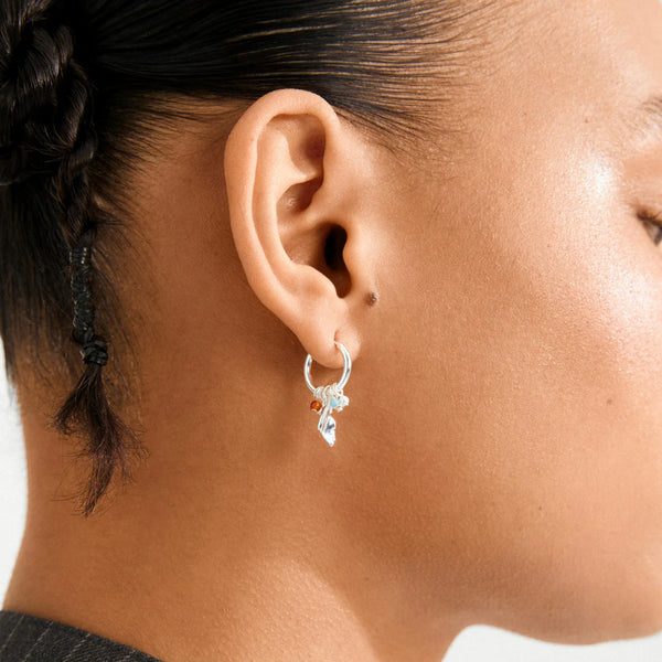 Sense Silver Plated Charm Hoops