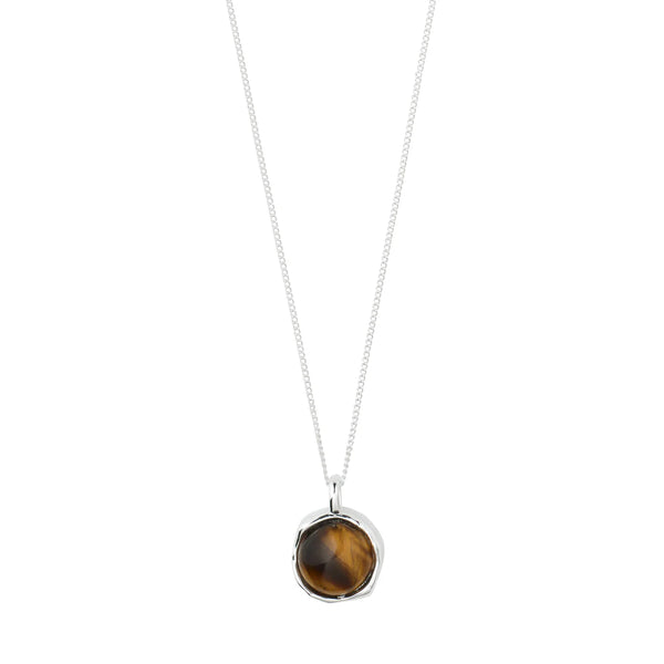 Sense Silver Plated Tigers Eye Necklace