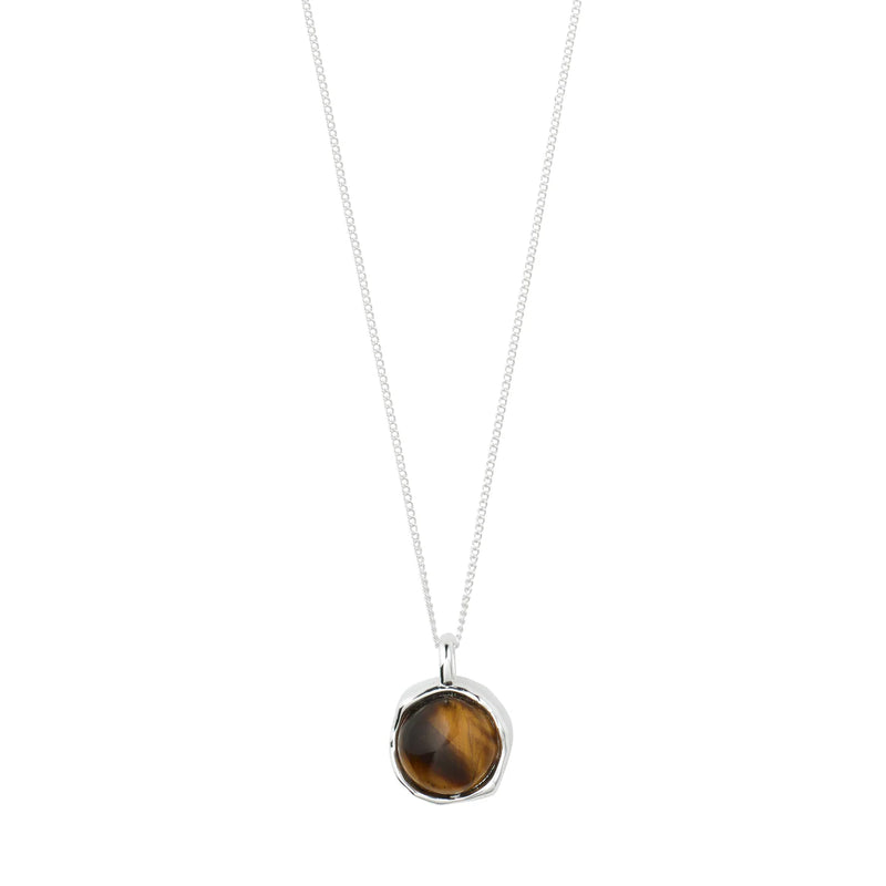 Sense Silver Plated Tigers Eye Necklace