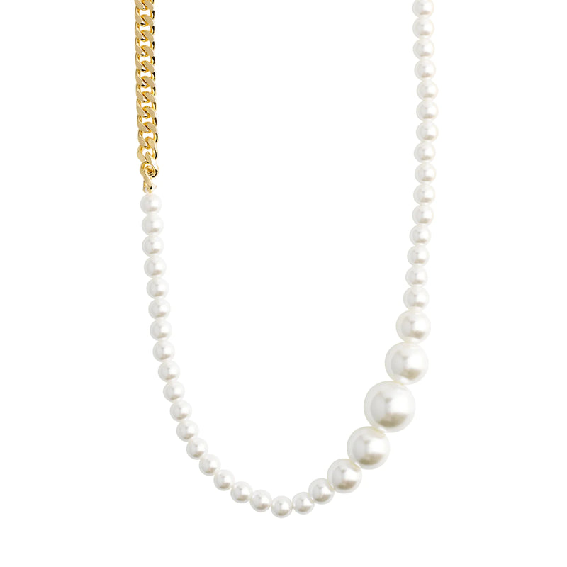 Beat Gold Plated Pearl Necklace