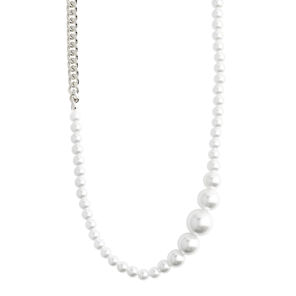 Beat Silver Plated Pearl Necklace