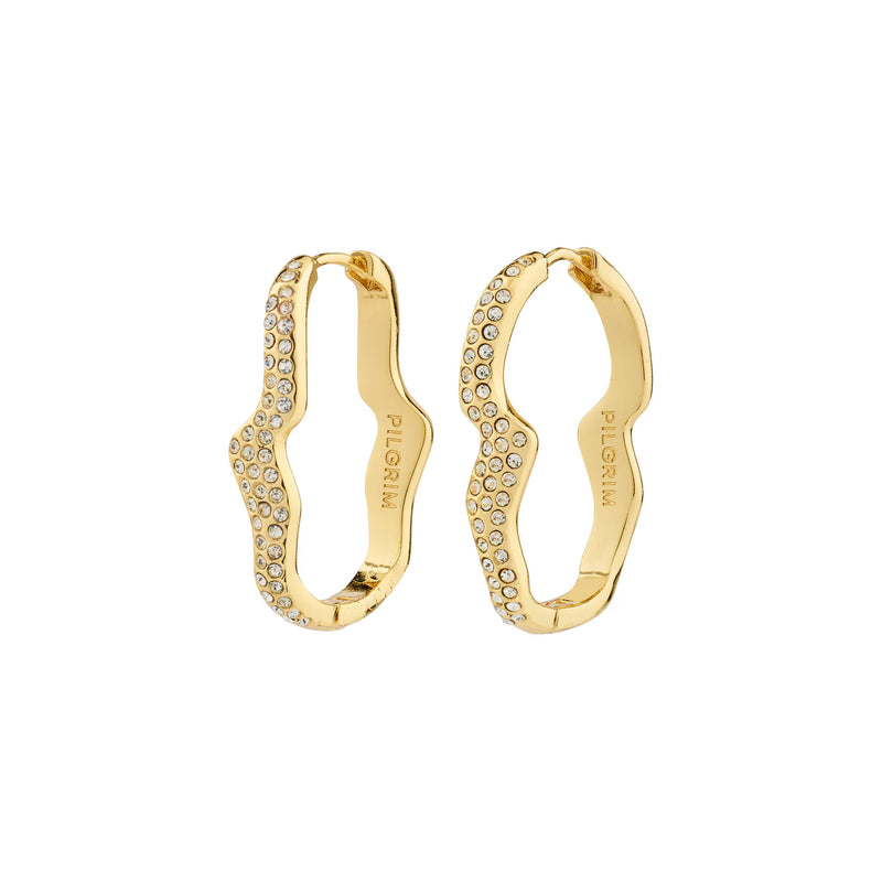 Connect Gold Plated Crystal Hoops