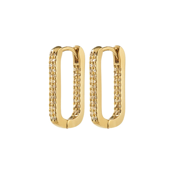 Phase Gold Plated Crystal Hoops