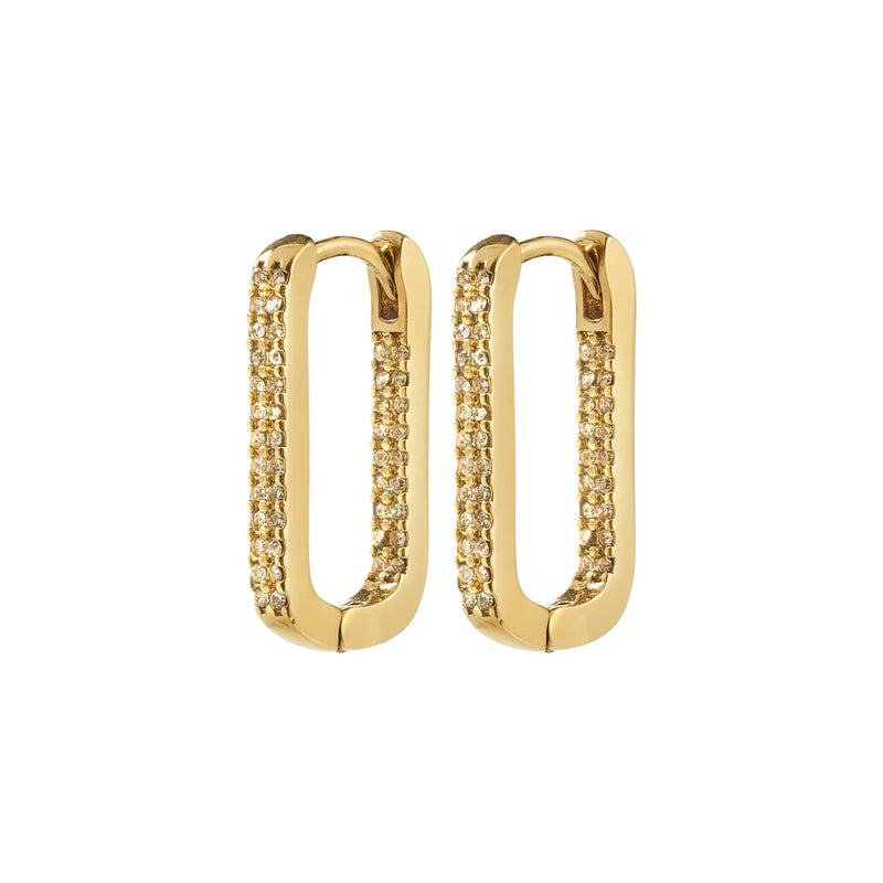 Phase Gold Plated Crystal Hoops